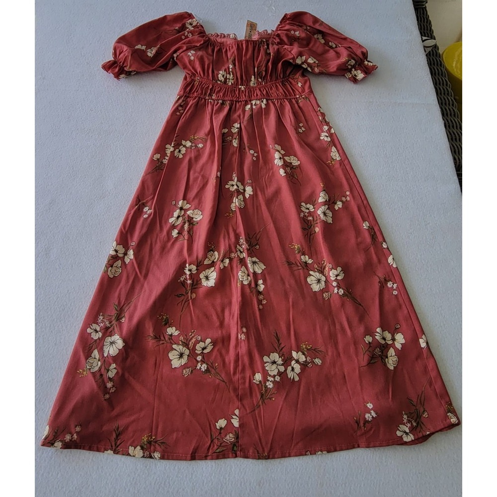 Inspired Hearts Dusty Rose Floral Long Sleeve Maxi Dress